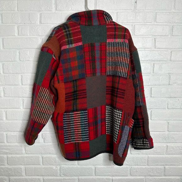 🚫🚫🚫🚫🚫Vintage Patchwork Shacket Jacket Wool Blend Plaid The Limited - Picture 5 of 5